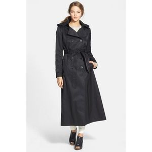 DNKY Double Breasted Maxi Trench w Removable Hood
